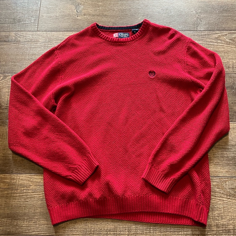Chaps Red Crewneck Men's Sweater
